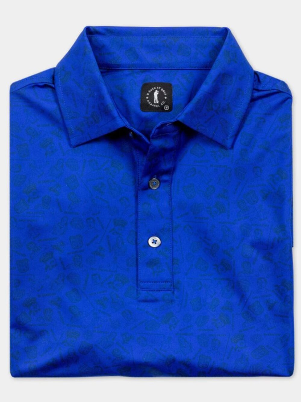 U Suck at Golf Polo Men's XL Blue